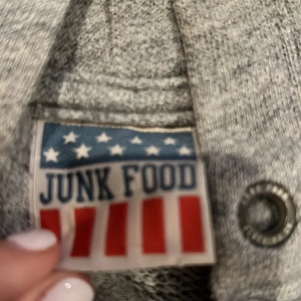 Junk Food Clothing Gray Sweatshirt Hoodie Soft Cotton Blend